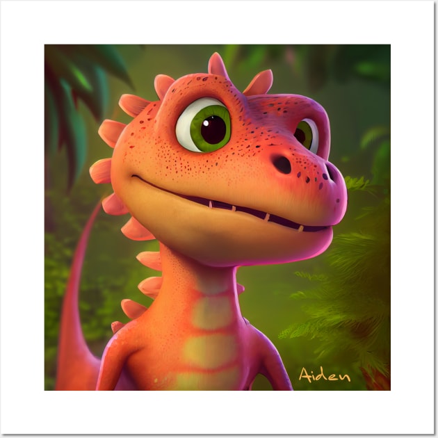 Baby Dinosaur Dino Bambino - Aiden Wall Art by KOTOdesign